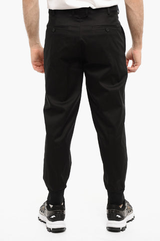Slim Fit Pants with Ribbed Cuff