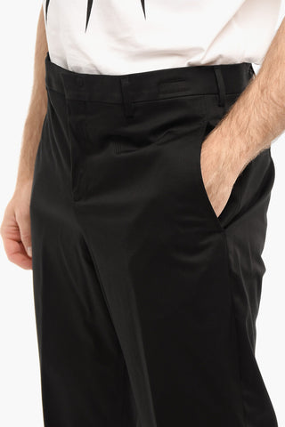 Slim Fit Pants with Ribbed Cuff