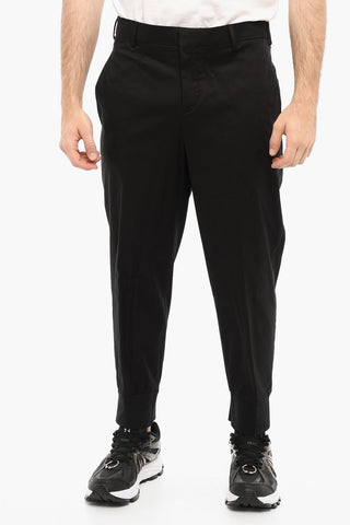 Pantaloni In Cotone Stretch Slim Fit a Vita Bassa