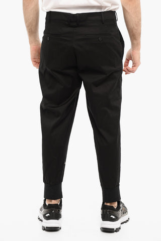 Pantaloni In Cotone Stretch Slim Fit a Vita Bassa