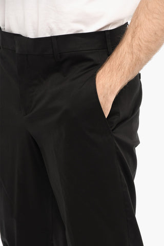 Pantaloni In Cotone Stretch Slim Fit a Vita Bassa