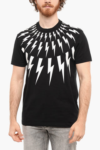 Slim Fit Printed FAIR-ISLE THUNDERBOLT Short Sleeved T-shirt