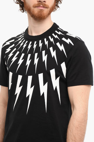 Slim Fit Printed FAIR-ISLE THUNDERBOLT Short Sleeved T-shirt