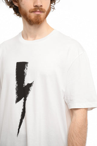 Crew-Neck CHALK BOLT T-shirt with Spray Effect