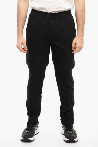 Low-Waist Virgin Wool Blend Loose Fit Casual Pants