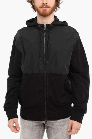 Felpa Hoodie HYBRID Slim Fit in Doppio Tessuto con 2 Tasche