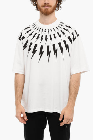 T-shirt A Maniche Corte FAIR-ISLE THUNDERBOLT Stampata Easy Fit