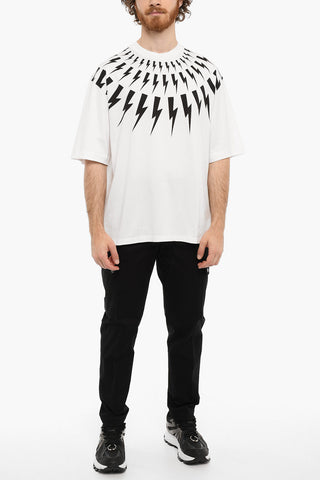 T-shirt A Maniche Corte FAIR-ISLE THUNDERBOLT Stampata Easy Fit