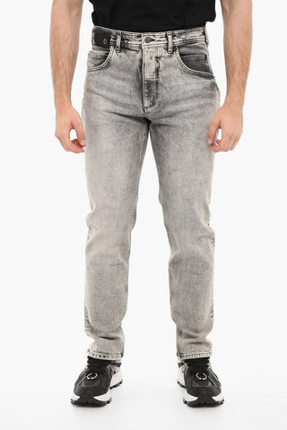 Acid Wash Effect Carrot Fit Jeans 17cm