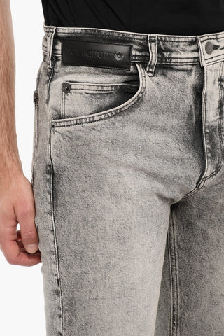 Acid Wash Effect Carrot Fit Jeans 17cm