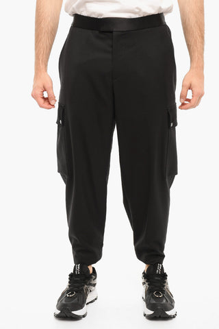 Loose Fit FIREMAN Cargo Pants with Satin Details