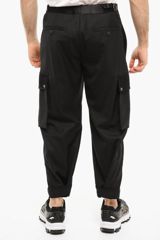 Loose Fit FIREMAN Cargo Pants with Satin Details