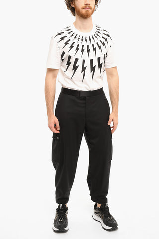 Loose Fit FIREMAN Cargo Pants with Satin Details