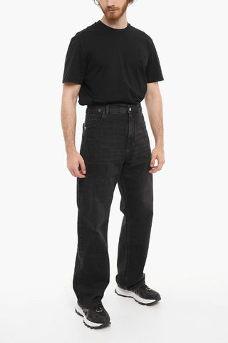 Dark Wash Baggy Fit Jeans with Logo at The Button 23cm