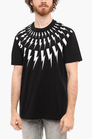 Slim Fit Printed FAIR-ISLE THUNDERBOLT Short Sleeved T-shirt