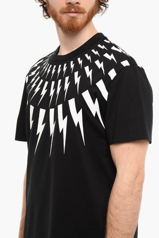 Slim Fit Printed FAIR-ISLE THUNDERBOLT Short Sleeved T-shirt