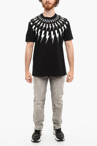 Slim Fit Printed FAIR-ISLE THUNDERBOLT Short Sleeved T-shirt