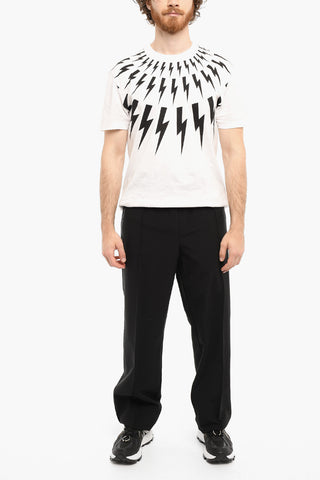 Low-Waist Virgin Wool Blend Loose Fit Casual Pants