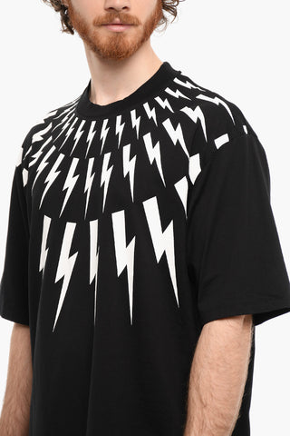 Easy Fit Printed FAIR-ISLE THUNDERBOLT Short Sleeved T-shirt