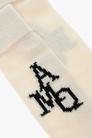 calzini Lunghi in Maglia con Ricamo Logo