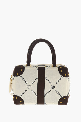 trompe l’oeil effect embroidered pattern  CUBIC Shoulder Bag