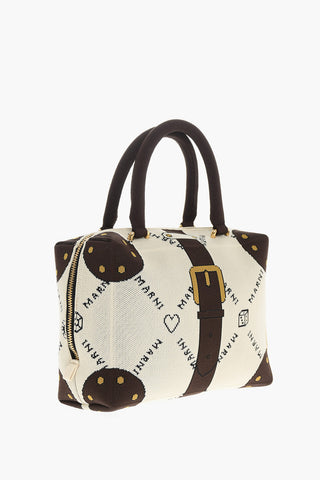trompe l’oeil effect embroidered pattern  CUBIC Shoulder Bag