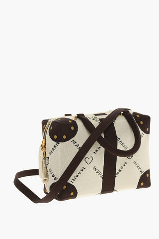 trompe l’oeil effect embroidered pattern  CUBIC Shoulder Bag