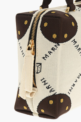 trompe l’oeil effect embroidered pattern  CUBIC Shoulder Bag