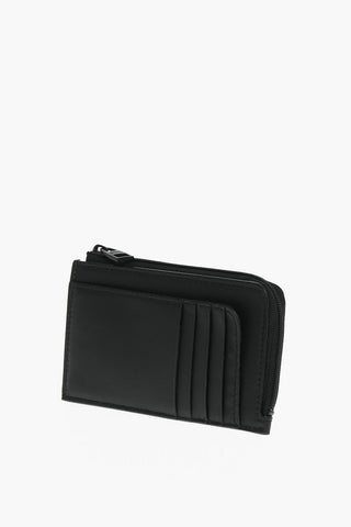 leather card holder with zip closure