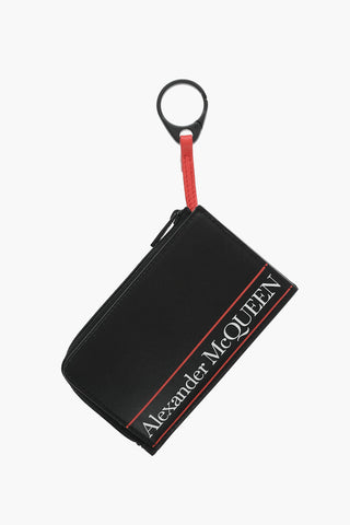 leather card holder with zip closure