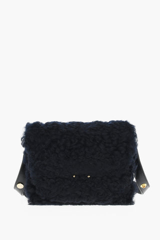 Real Fur Shoulder Bag with Golden Details