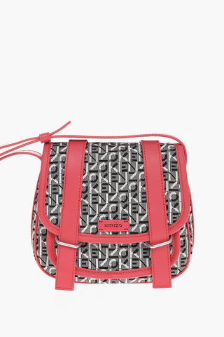 Jacquard Messenger Bag with Leather Trims
