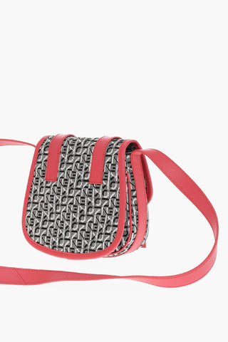 Jacquard Messenger Bag with Leather Trims