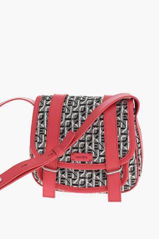 Jacquard Messenger Bag with Leather Trims