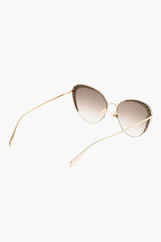 Occhiali da Sole Cat Eye con Lenti Sfumate e Decorazione Borchie