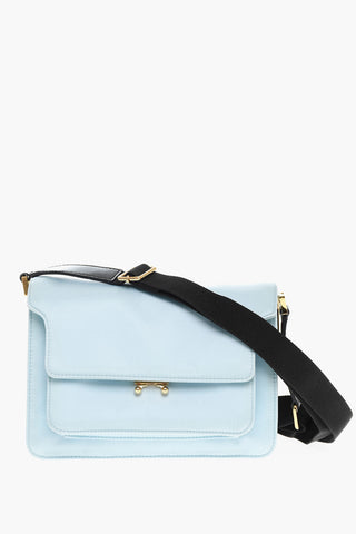 Nylon Shoulder Bag with Leather Trims
