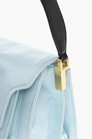 Nylon Shoulder Bag with Leather Trims