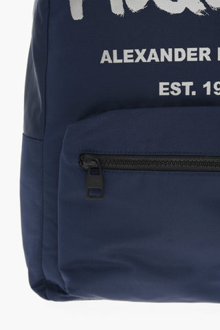 Solid Color Backpack with Printed Contrasting Logo