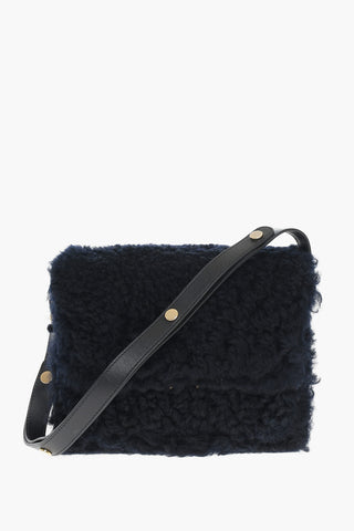 Real Fur Shoulder Bag with Golden Details