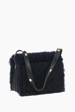 Real Fur Shoulder Bag with Golden Details