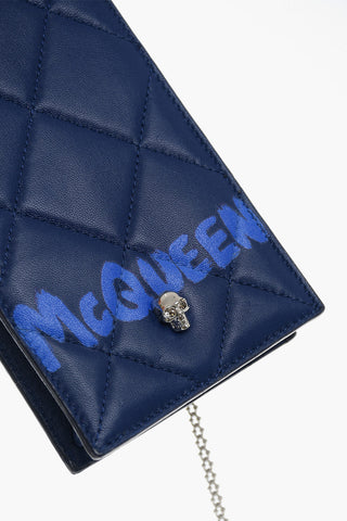 Quilted Leather Crossbody Bag with Silver Chain