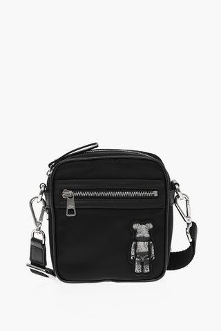 Nylon BEARBRICK Crossbody Bag with Leather Trims