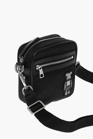 Nylon BEARBRICK Crossbody Bag with Leather Trims