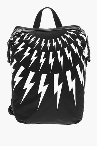 Nylon FAIR-ISLE THUNDERBOLT Backpack with Leather Details