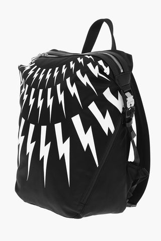 Nylon FAIR-ISLE THUNDERBOLT Backpack with Leather Details
