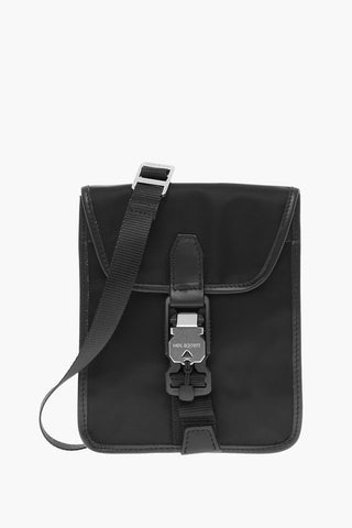 Technical Fabric Crossbody Bag with Leather Details