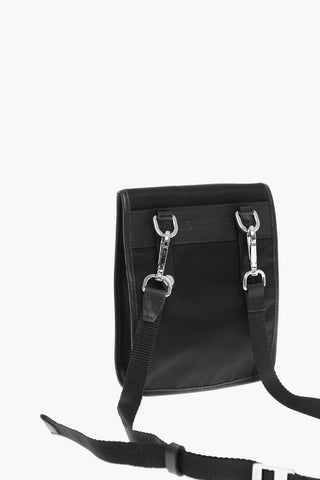 Technical Fabric Crossbody Bag with Leather Details