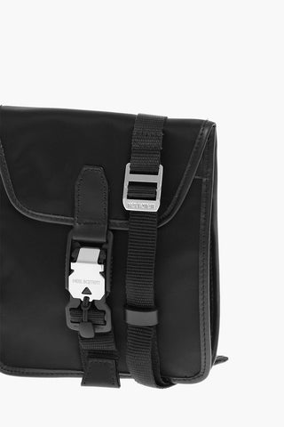 Technical Fabric Crossbody Bag with Leather Details