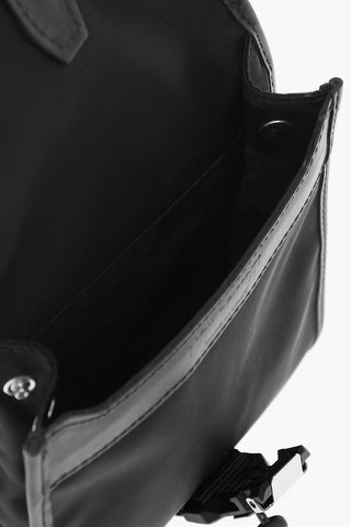 Technical Fabric Crossbody Bag with Leather Details