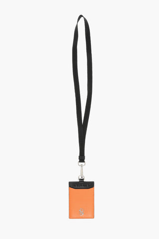 Leather Badge Holder with Metal Monogram